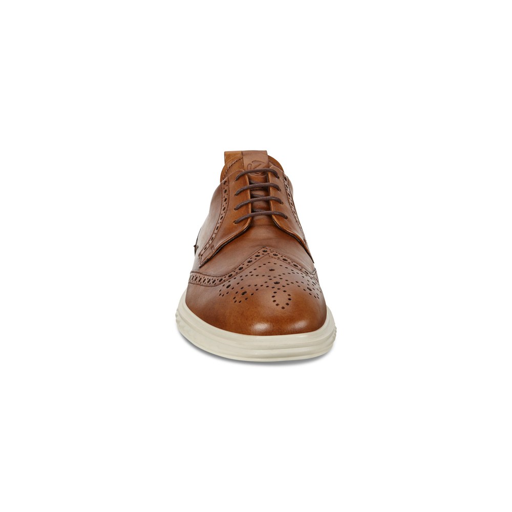 ECCO Mens Brogue Shoes Brown - St.1 Hybrid Lite Wingtip - BVN-270538